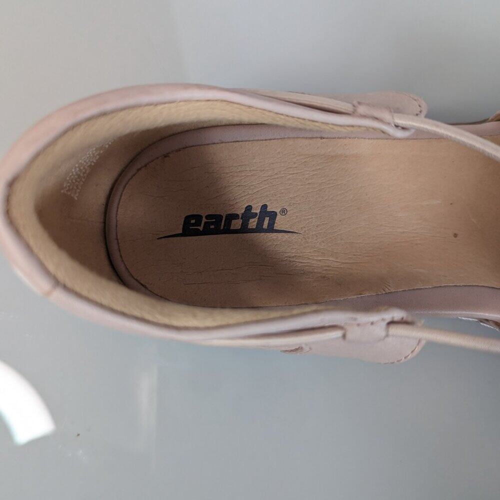 Earth Aloha Blush Pink Leather Open Toe Sandals Flat Strappy Slip On Size 10 - Picture 6 of 10
